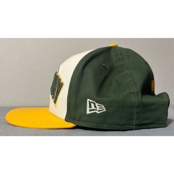 New Era Green Bay Packers 9Fifty NFL Historic Gold Snapback Hat Cap - Picture 4 of 8